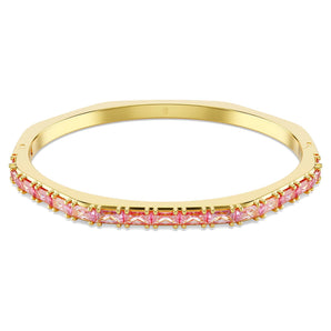 Bracciale rigido Matrix Taglio baguette, Rosa, Placcato color oro (Misura L)