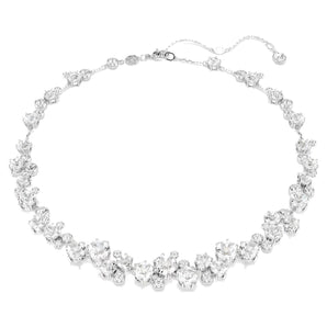 Collana Constella Taglio Round, Bianca, Placcato rodio