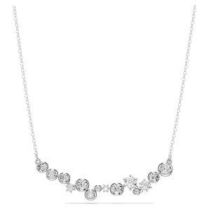 Collana Constella Taglio misto, Bianca, Placcato rodio