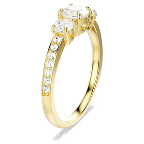 Anello Swarovski Stilla Attract Taglio Round, Bianco, Placcato color oro misura 55