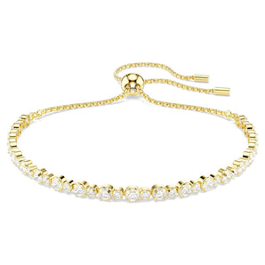 Bracciale Swarovski Tennis Matrix Taglio Round, Bianco, Placcato color oro