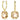 Orecchini Swarovski pendenti Millenia Taglio squadrato, Caramello, Placcato color oro