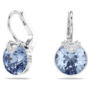 Orecchini Swarovski pendenti Bella V Taglio Round, Blu, Placcato rodio