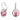 Orecchini Swarovski pendenti Bella V Taglio Round, Rosa, Placcato rodio