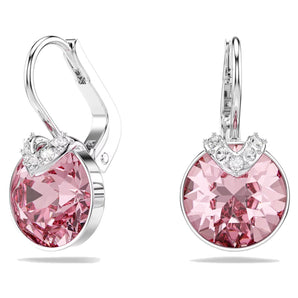 Orecchini Swarovski pendenti Bella V Taglio Round, Rosa, Placcato rodio