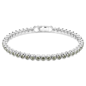 Bracciale Swarovski Tennis Imber Emily Taglio Round, Nero, Placcato rodio