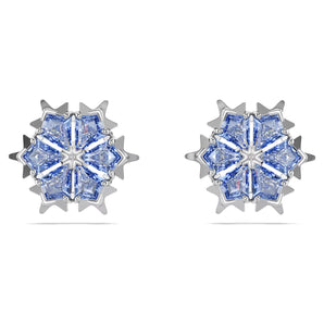 Orecchini Swarovski a lobo Magic Fiocco Di Neve, Blu, Placcato rodio