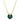 Pendente Bella V Taglio Round, Verde, Placcato color oro