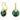Orecchini Swarovski pendenti Bella V Taglio Round, Verdi, Placcato color oro