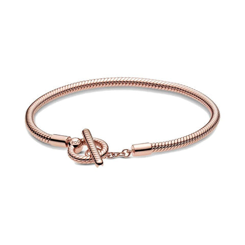 Bracciale Pandora Moments con maglia snake e barretta a T (Misura 16 Cm)