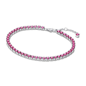 Bracciale Tennis Cristalli Rosa Scuro
Argento Sterling 925
(Misura 16 Cm)