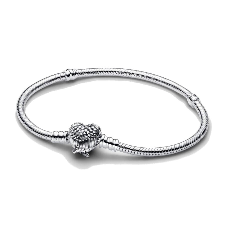 Bracciale con Chiusura a Cuore e Ali d'Angelo (Cm 23)