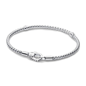Bracciale Maglia Geometrica con Chiusura a Moschettone (Misura 17 Cm)