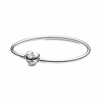 Bracciale Pandora Moments rigido con chiusura a cuore (Misura 17 Cm)