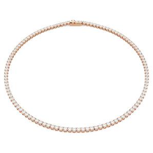 Collana Tennis Matrix Taglio Round, Bianca, Finitura oro rosa 18K