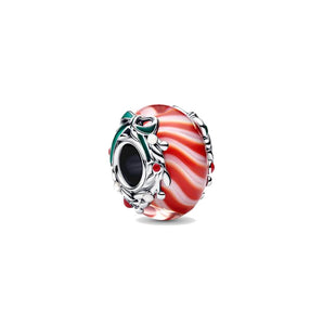 Charm Vetro di Murano Caramella di Natale