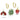 Orecchini pendenti Idyllia Set (3), Coccinella, quadrifoglio, fragola, Multicolore, Placcato color oro