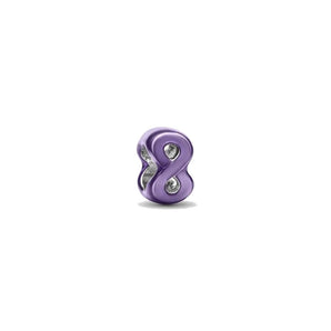 Mini Charm Infinito effetto metallico viola
Argento Sterling 925