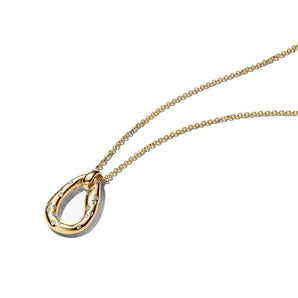 Collana Ovale Linea Sinuosa con Pietre Luminose