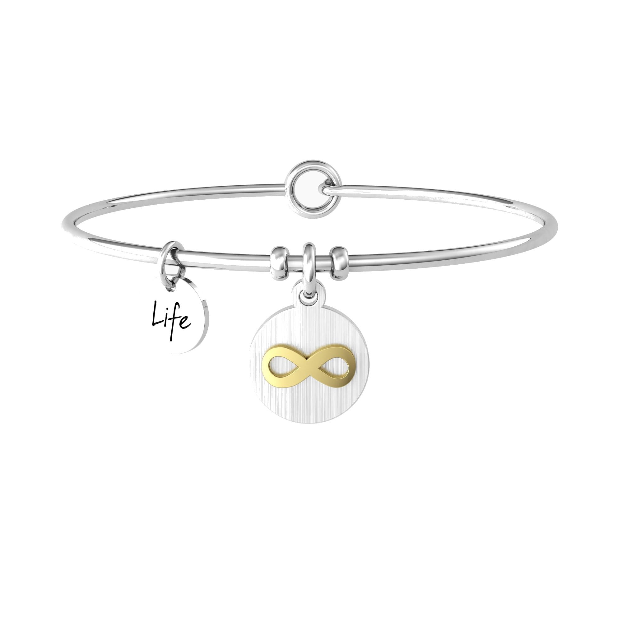 Bracciale in acciaio 316L e PVD Gold Kidult, Ama e vivi intensamente ogni istante della tua vita. È questa la strada per essere infinitamente felice.