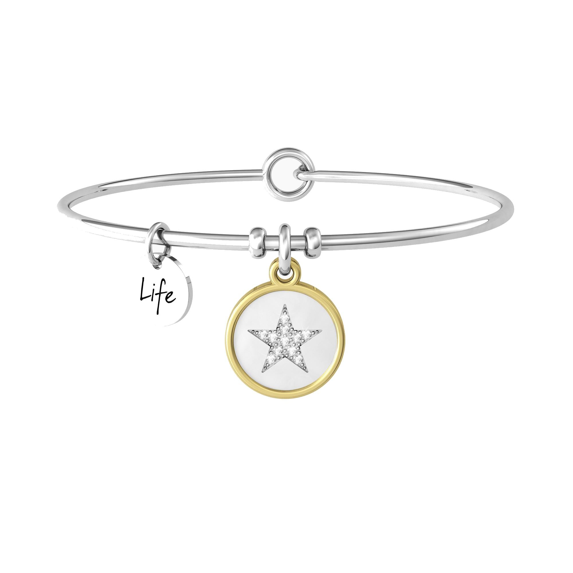 Bracciale in acciaio 316L e PVD Gold Sei la luce che illumina la nostra vita, il sole che ci rende felici ogni giorno. Figlia, sei la nostra stella.