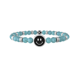 Bracciale tuchese e acciaio 316L Kidult, Smile felicità