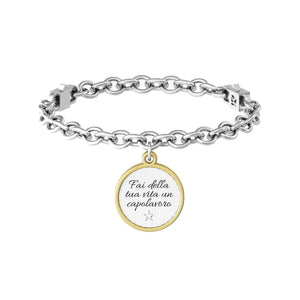 Bracciale Kidult con catena e ciondolo con frase motivazionale
Fai della tua vita un capolavoro