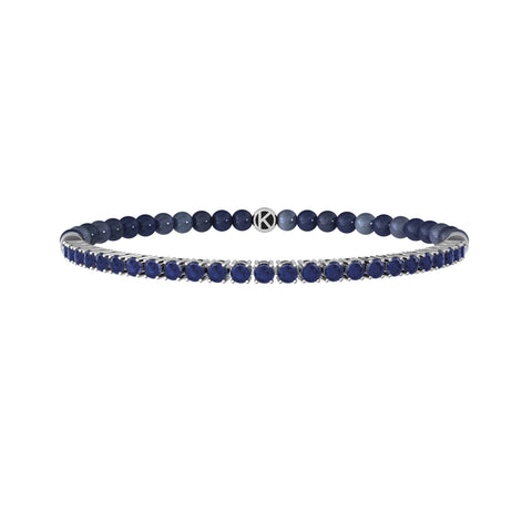 Bracciale Kidult elastico da uomo con sodalite blu