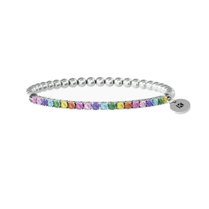 Bracciale Kidult elastico con sfere lucide e zirconi multicolor
Bracciale dei desideri