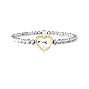 Bracciale Kidult elastico famiglia con ciondolo cuore