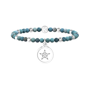 Bracciale Kidult con agata azzurra e ciondolo stella