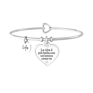 Bracciale Kidult rigido amica con ciondolo cuore