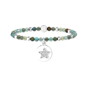 Bracciale Kidult amica con agata multicolor e ciondolo