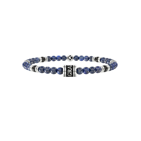 Bracciale Kidult elastico con sodalite e agata nera
Grazie papÀ