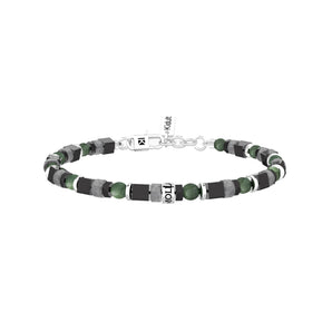 Bracciale uomo con pietre e scritta