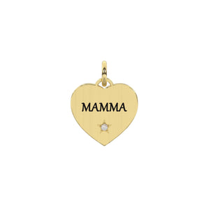 Ciondolo dorato con scritta mamma
