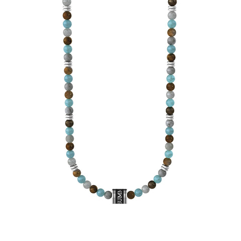 Collana Kidult uomo summer vibes con agata multicolor e charm