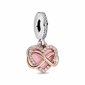 Charm pendente a cuore Infinito scintillante