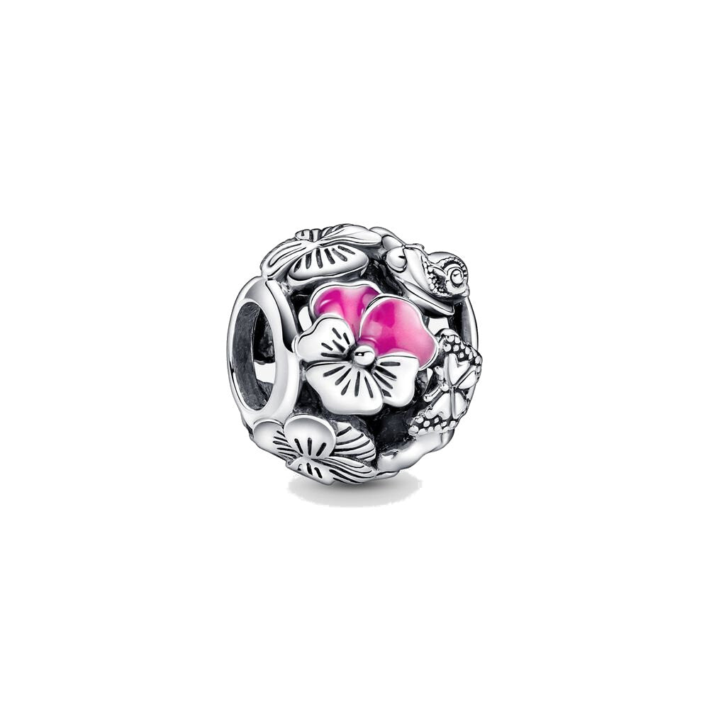 Charm Pandora Openwork Viole del Pensiero