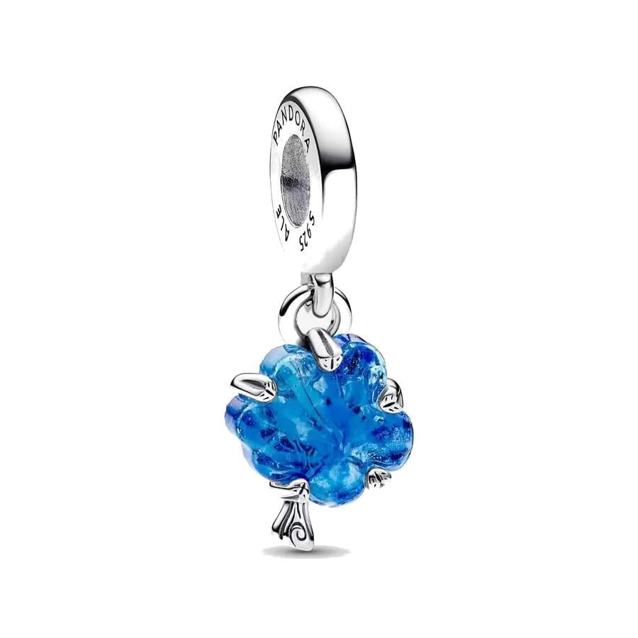 Charm Pandora Albero della Vita Vetro di Murano Blu