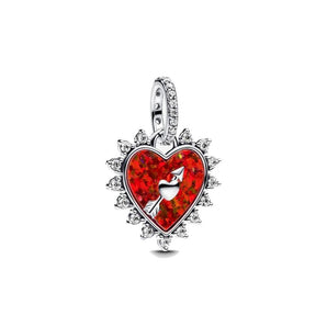 Charm Pendente Cuore Rosso con Freccia Grievole
Argento Sterling 925