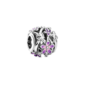 Charm Pandora Margherita viola con lavorazione openwork