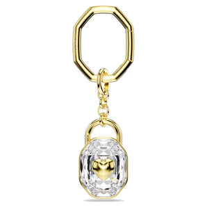 Portachiavi Swarovski Taglio Oval, Bianco, Placcato color oro