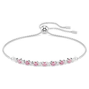 Braccialetto Matrix Taglio Round, Rosa, Placcato rodio