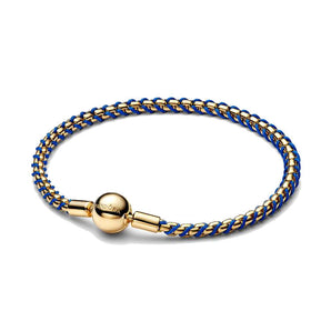 Bracciale Intreccio Tessuto Blu (Misura 18cm)