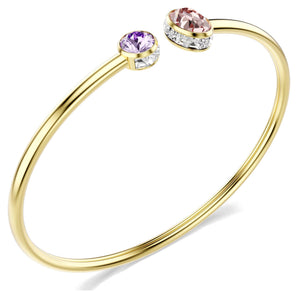 Bracciale rigido Chroma Taglio misto, Multicolore, Placcato color oro