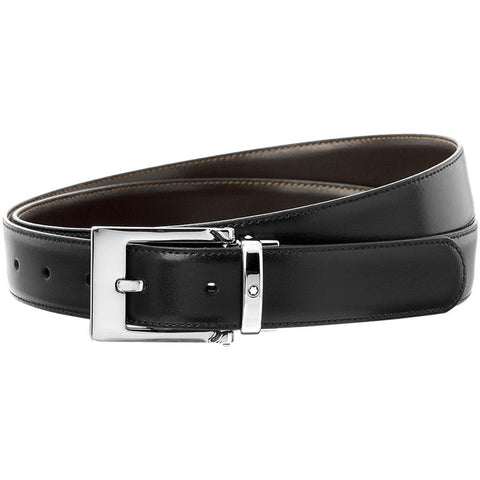 Cintura Montblanc elegante nera/marrone reversibile