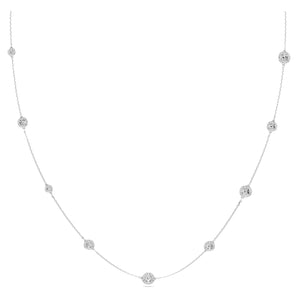 Collana Swarovski Una Angelic Taglio Round, Bianca, Placcato rodio