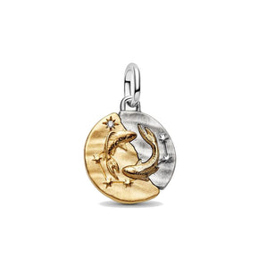 Charm Medallion PesciArgento Sterling 925, Esclusiva lega metallica rifinita in Oro