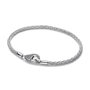 Bracciale Maglia Coda di Volpe con Chiusura Pavè (Misura 17Cm)